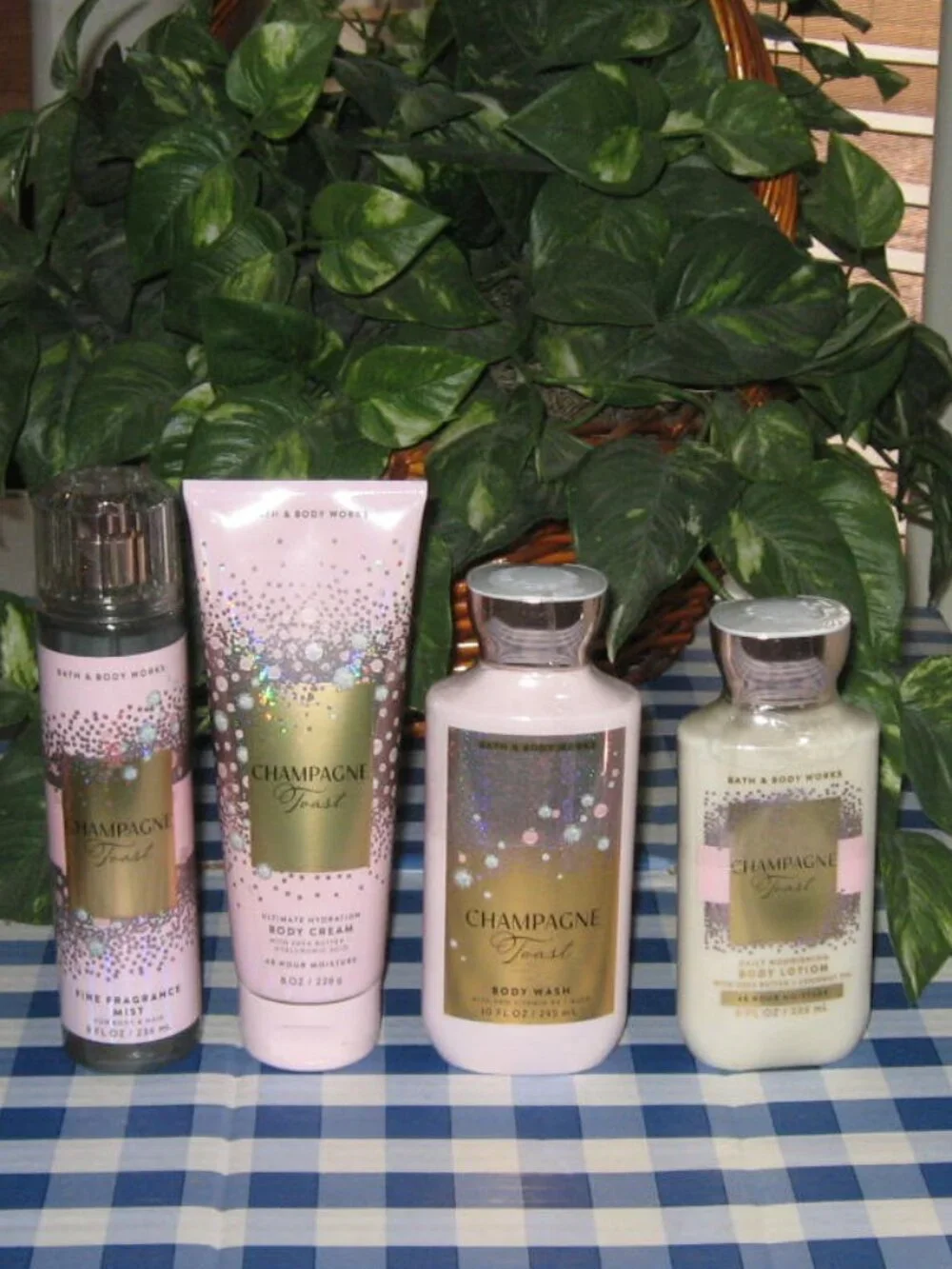 BBW Champagne Toast Body Wash Fragrance Mist Body Cream & Lotion Lot of 4 NEW